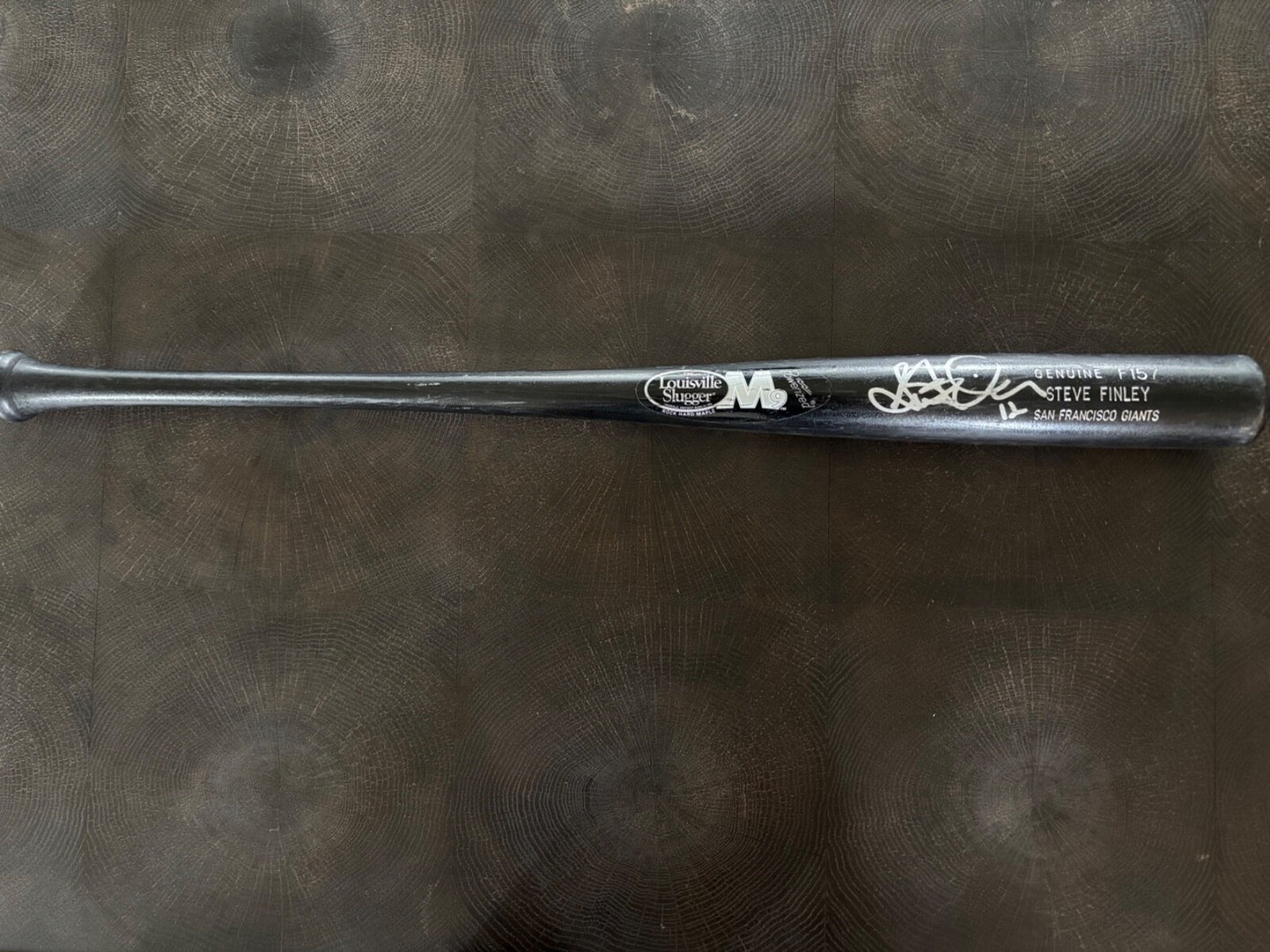 Steve Finley Black Louisville Slugger M9 Autograph Bat