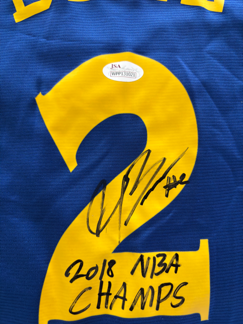 Jordan Bell Autograph Warriors Jersey "2018 NBA Champs" Inscription w/ JSA COA