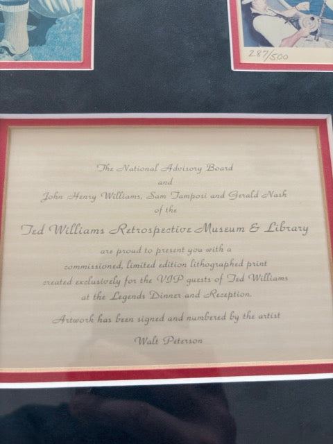 Ted Williams Rare Limited Edition Framed Lithographed Print