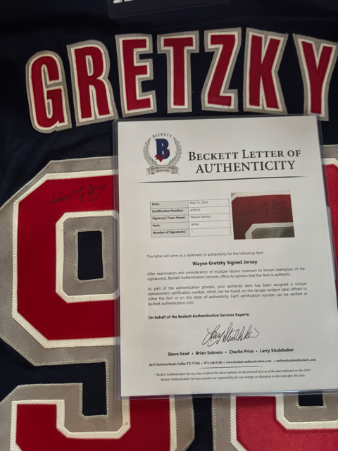 Wayne Gretzky Autographed Rangers Jersey w/ Beckett LOA
