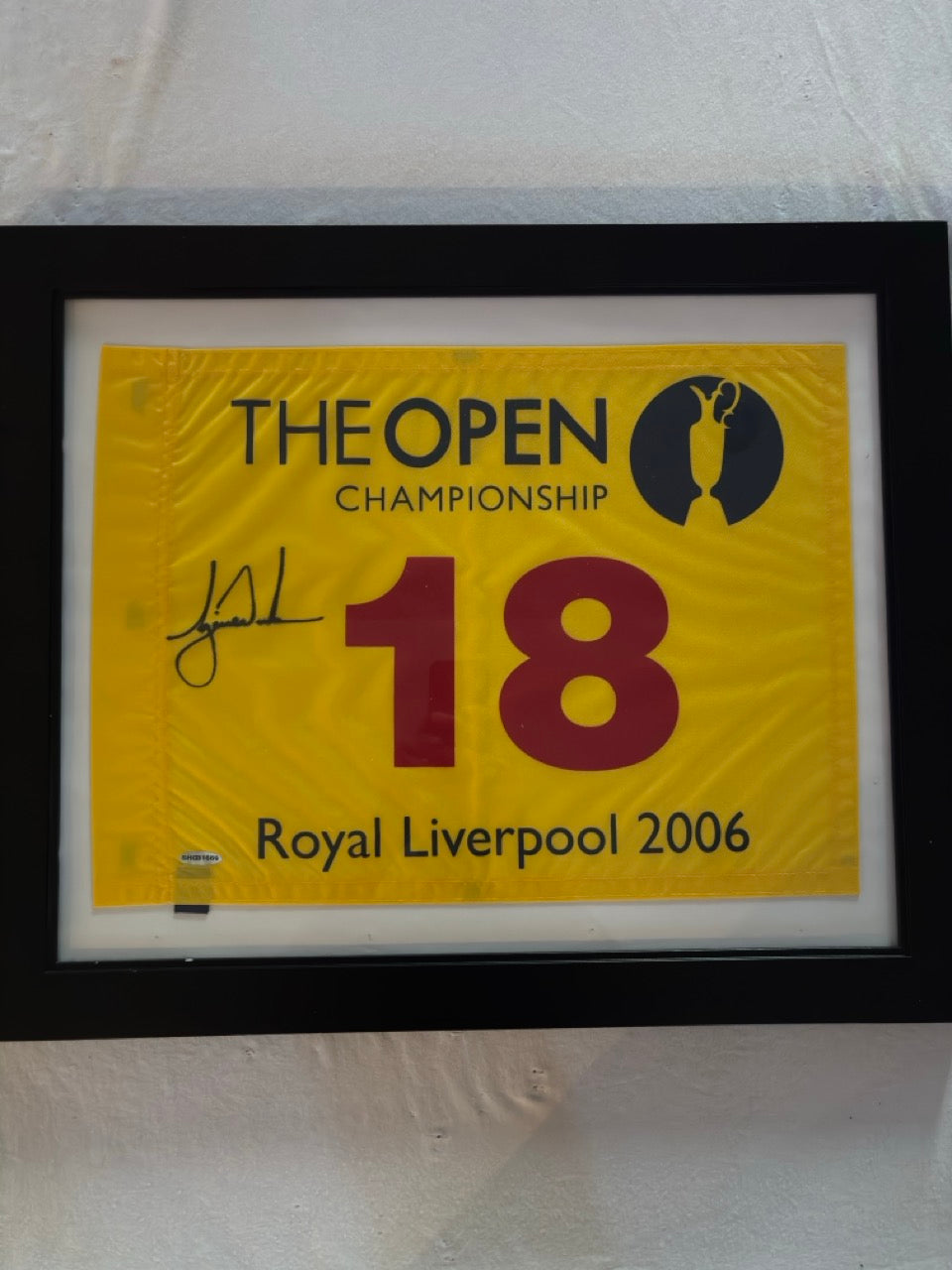 Tiger Woods 2006 The Open Championship Autograph 18th Flag