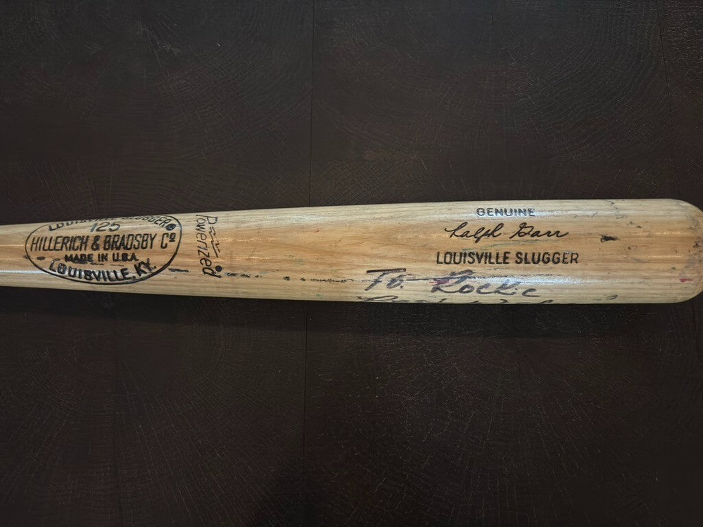 Ralph Garr Game Used Personalized Autograph Hillerich & Bradsby Bat
