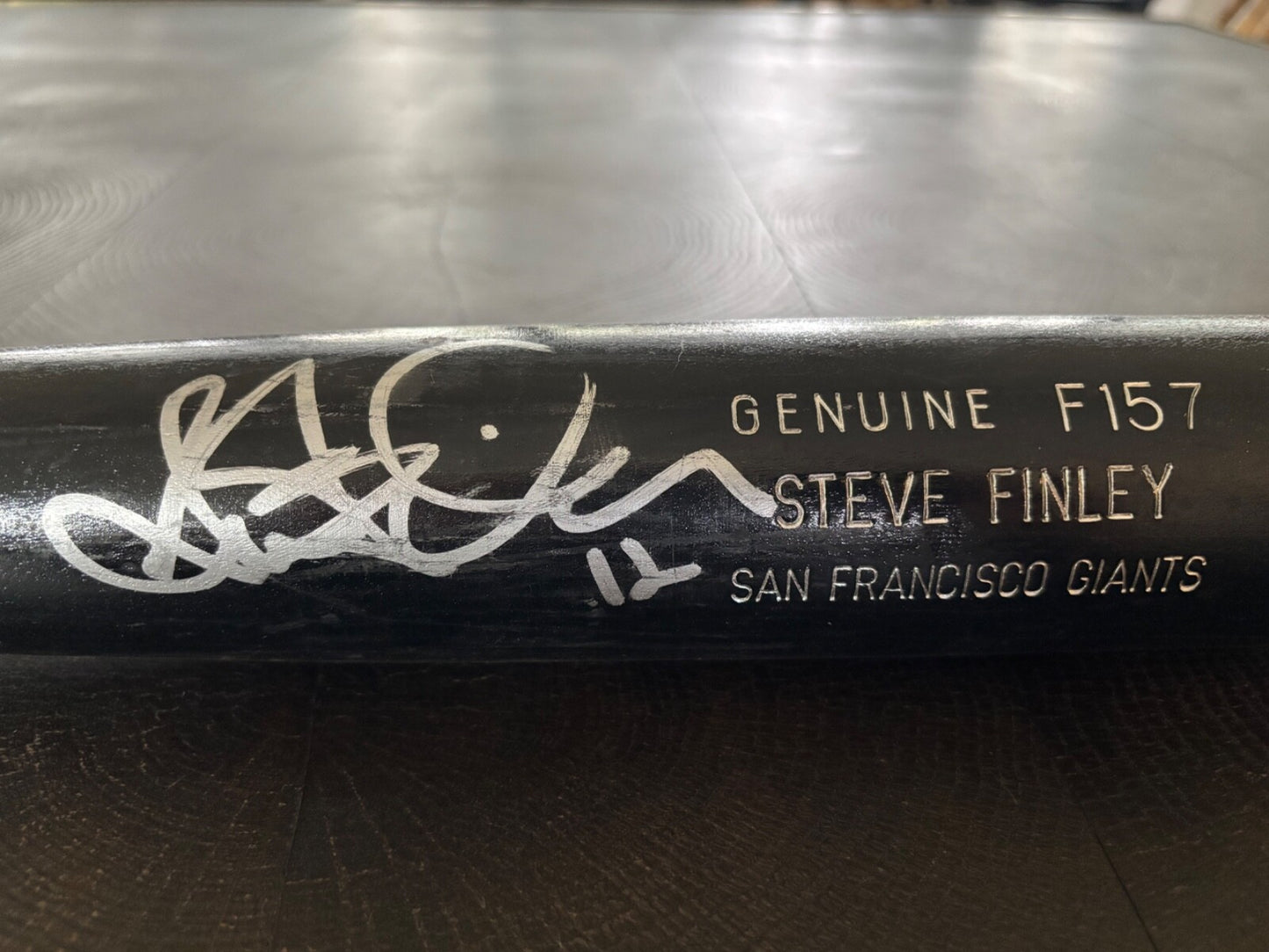 Steve Finley Black Louisville Slugger M9 Autograph Bat