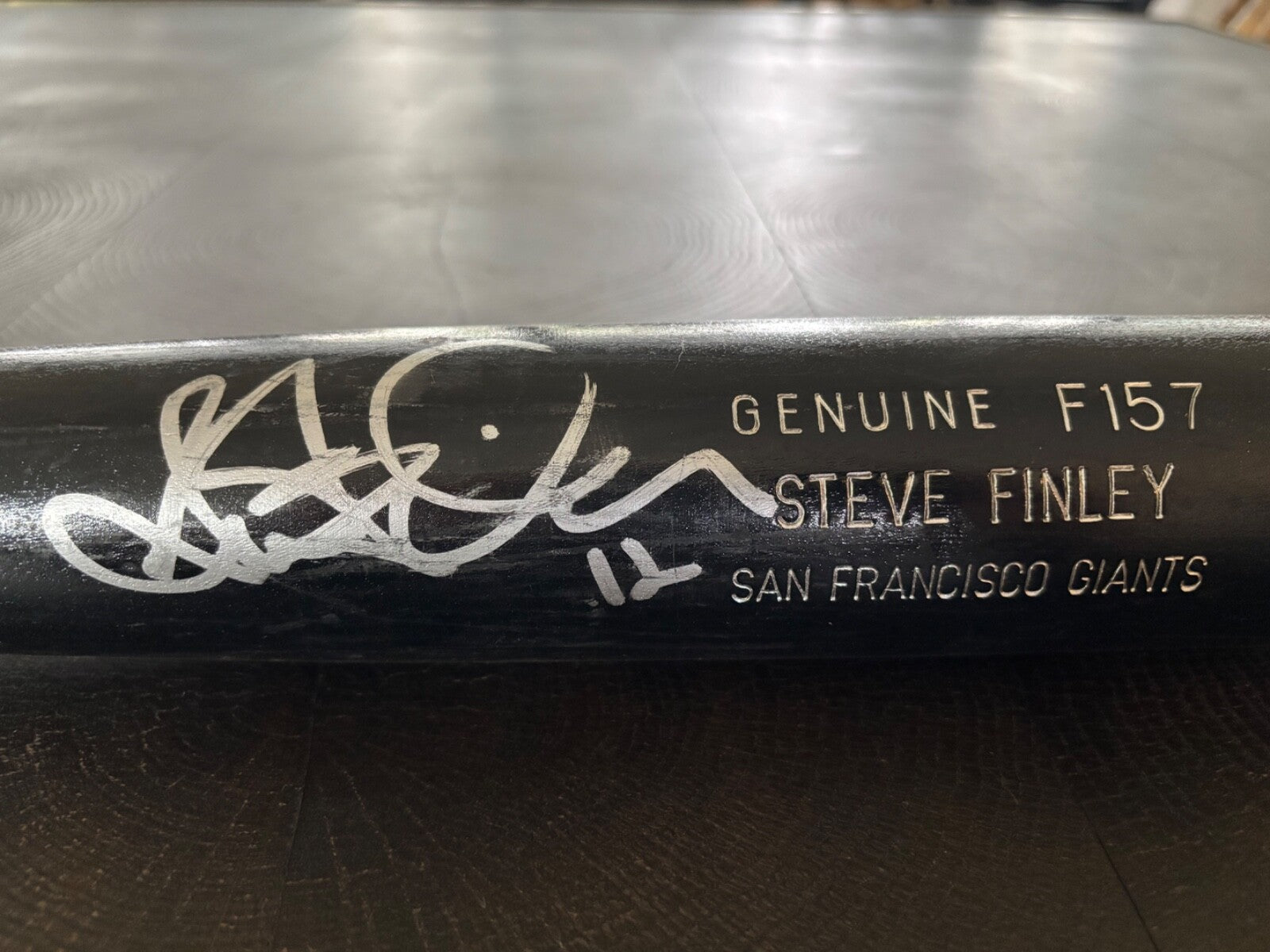 Steve Finley Black Louisville Slugger M9 Autograph Bat