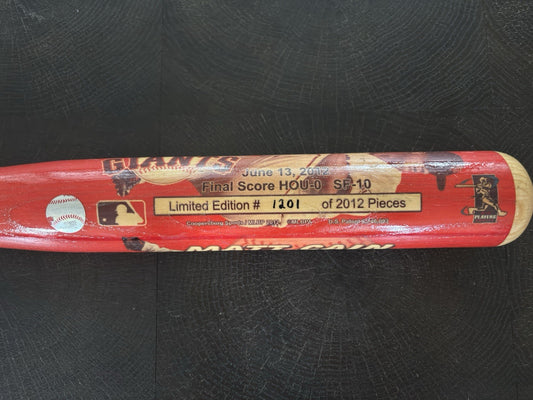 Matt Cain 1st Perfect Game Limited Edition Bat #1201/2012 MLB Authenticated