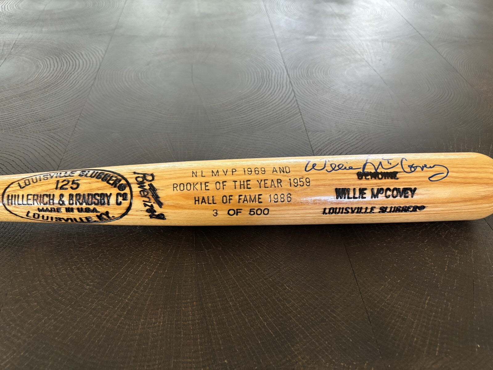 Willie McCovey Limited Edition Autograph Bat 3/500 Beckett COA