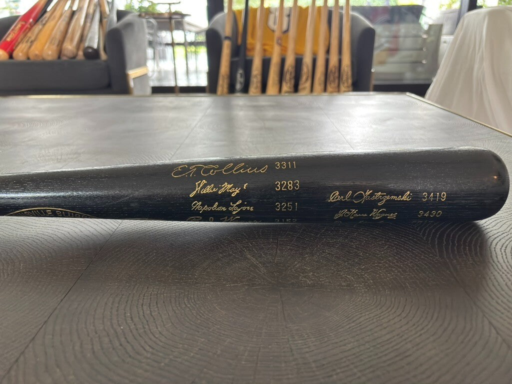 Louisville Slugger Baseball HOF 3000 Hits Black Engraved Bat 370/1000