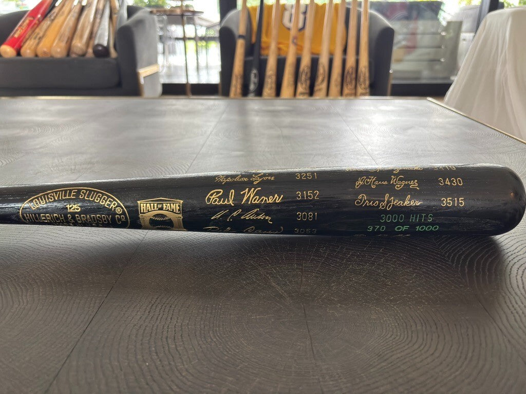 Louisville Slugger Baseball HOF 3000 Hits Black Engraved Bat 370/1000