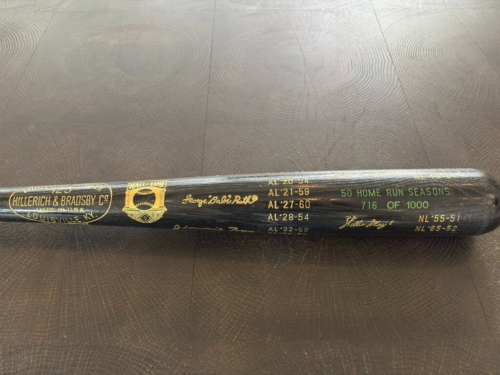 Hillerich & Bradsby Hall Of Fame 50 Home Run Seasons 716/1000 Bat 