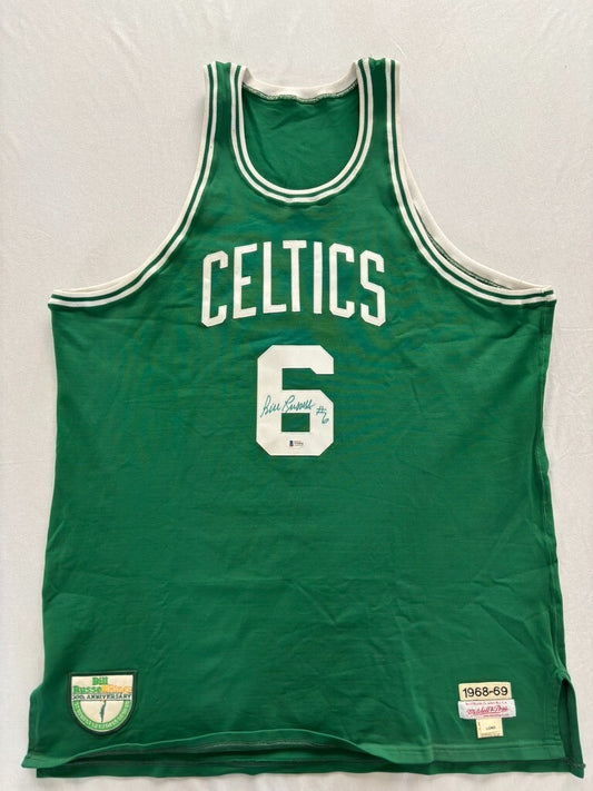 Bill Russell Mitchell & Ness Autograph Celtics Jersey Becket COA
