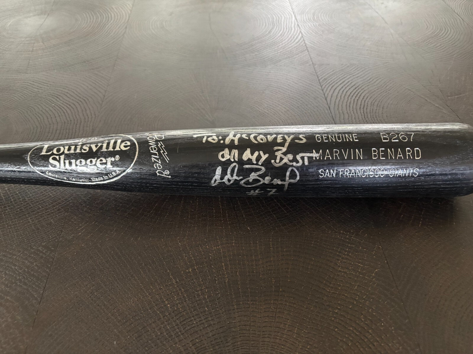 Marvin Benard Louisville Slugger Personalized Autograph Bat
