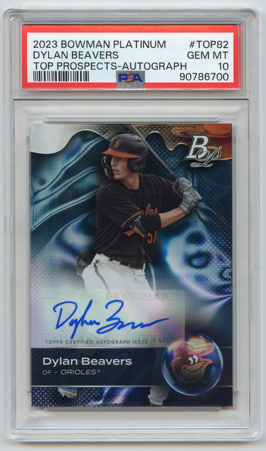 2023 Bowman Platinum Dylan Beavers Auto PSA 10