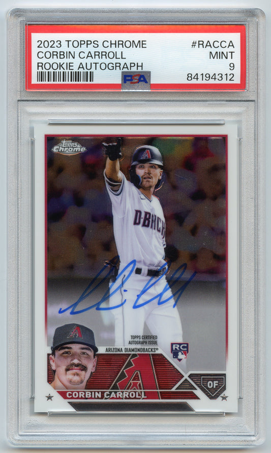 2023 Topps Chrome Corbin Carroll Auto PSA 9