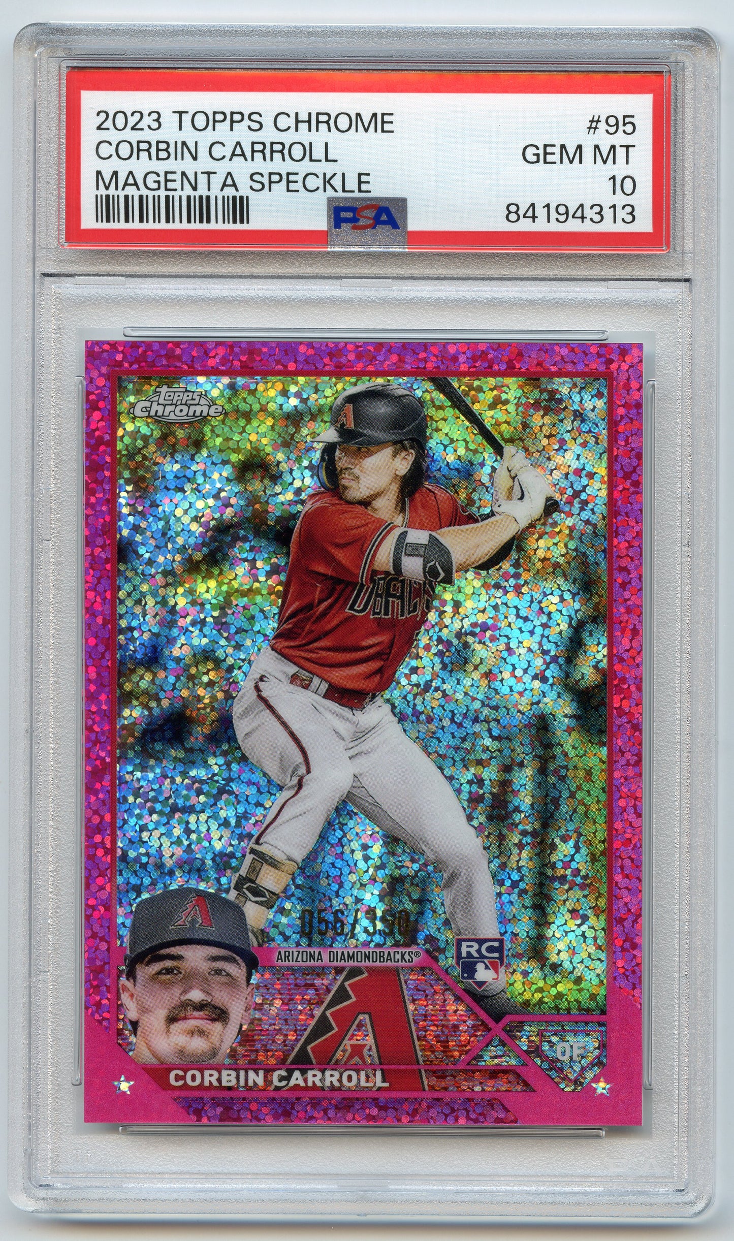 2023 Topps Chrome Corbin Carroll Magenta Speckle /350 PSA 10