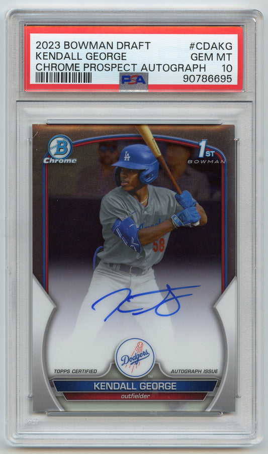 2023 Bowman Draft Chrome Kendall George Auto PSA 10