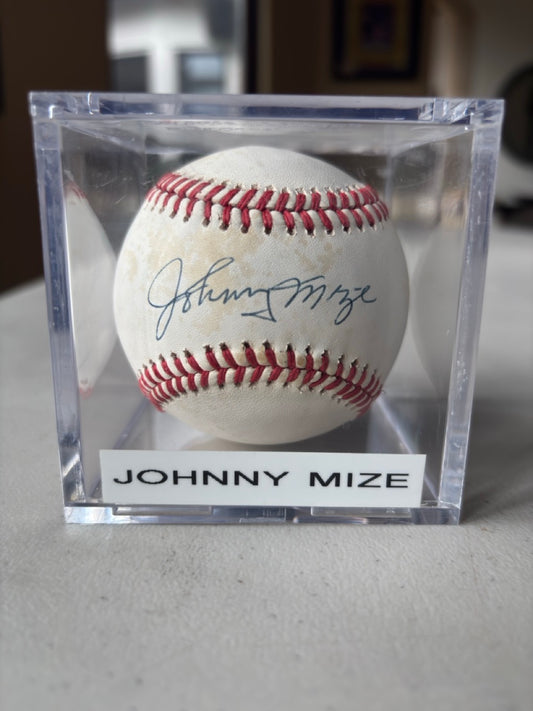 Johnny Mize Autograph Baseball