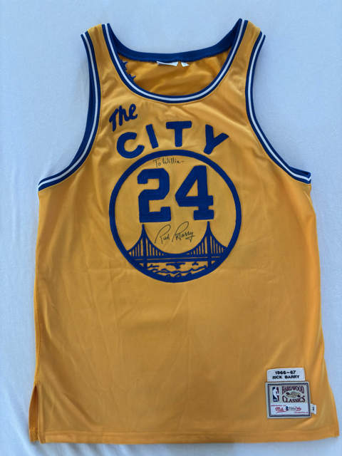 Rick Barry Personalized Autograph Warriors Jersey w/ Beckett COA