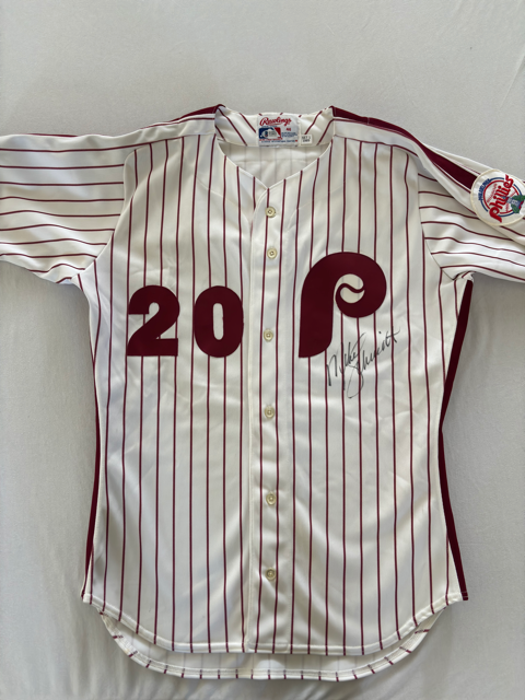 Mike Schmidt Game Used Autograph Phillies Jersey w/ Beckett COA