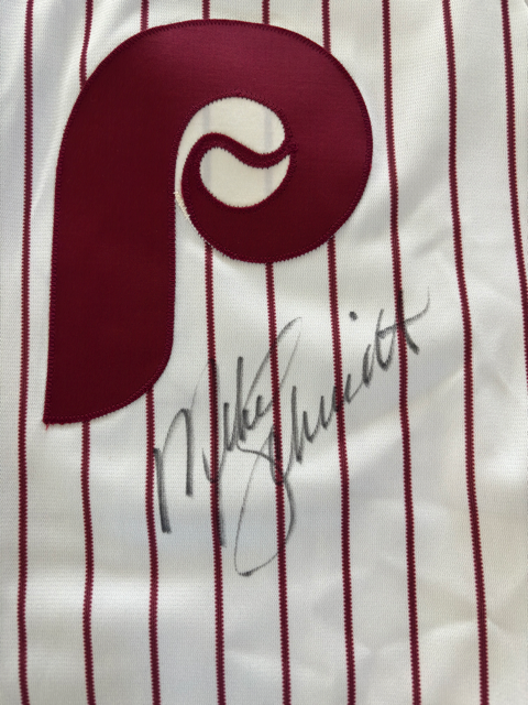 Mike Schmidt Game Used Autograph Phillies Jersey w/ Beckett COA