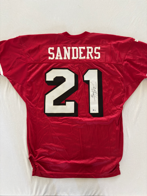 Deion Sanders Vintage 75th Anniversary 49ers Autograph Jersey w/ Beckett COA