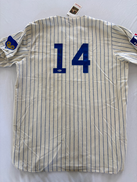 Ernie Banks Cooperstown Collection Cubs Autograph Jersey w/ Beckett COA