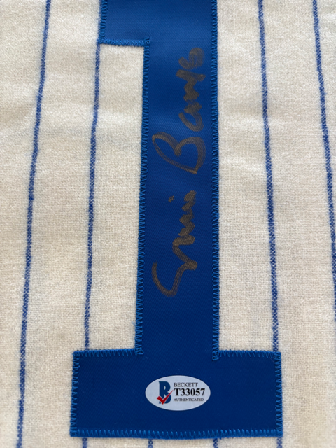 Ernie Banks Cooperstown Collection Cubs Autograph Jersey w/ Beckett COA