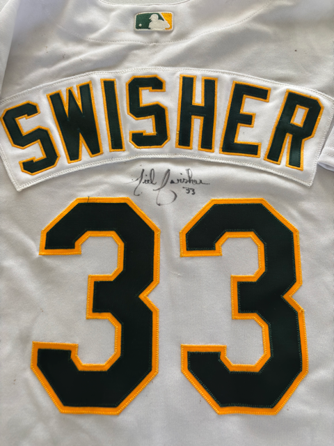 Nick Swisher Autograph Athletics Jersey w/ Beckett COA