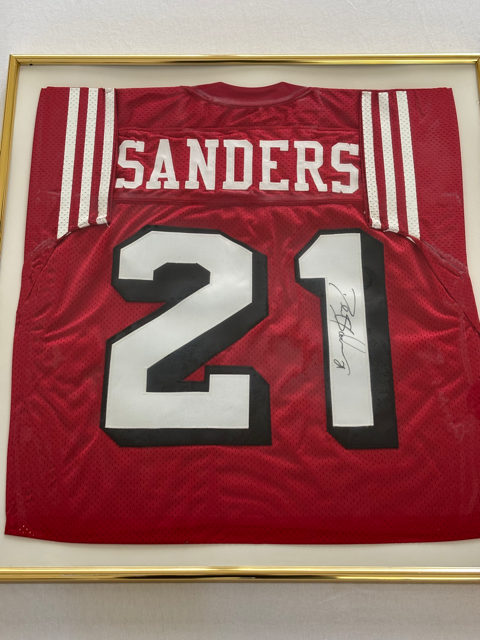 Deion Sanders Framed Autograph 49ers Jersey