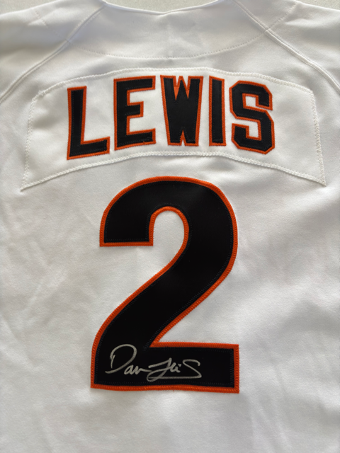 Darren Lewis Autograph Giants Jersey