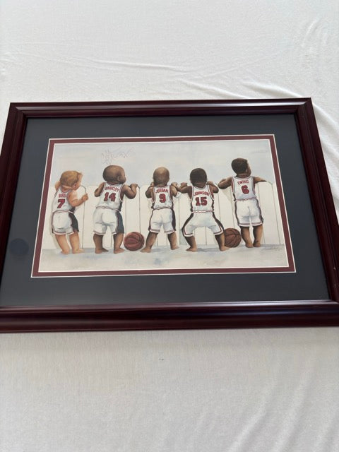 Baby Dream Team Print w/ Charles Barkley Autograph