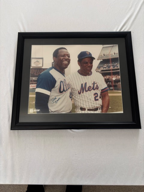Hank Aaron & Willie Mays Autograph Photo