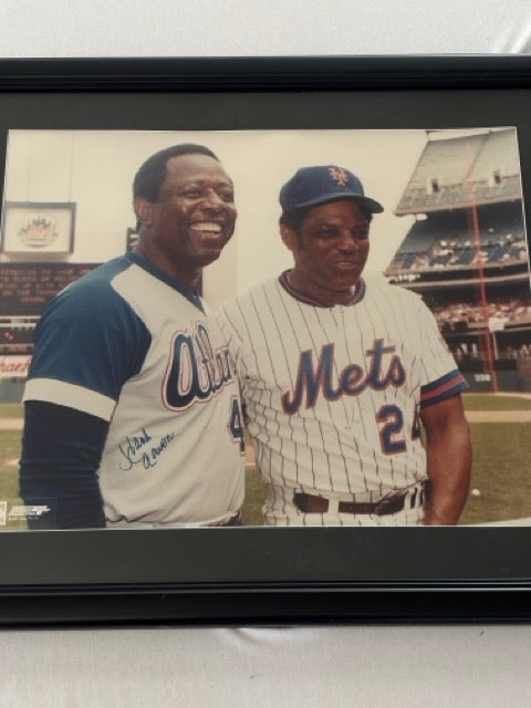 Hank Aaron & Willie Mays Autograph Photo