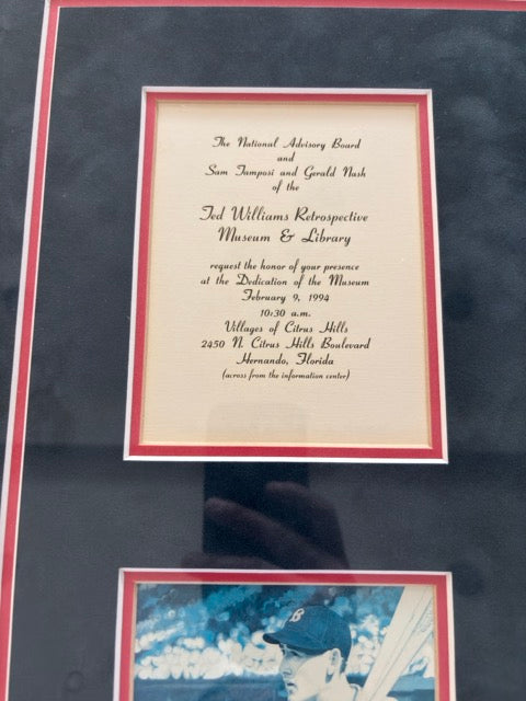 Ted Williams Rare Limited Edition Framed Lithographed Print