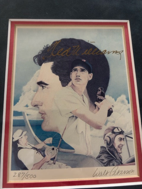 Ted Williams Rare Limited Edition Framed Lithographed Print