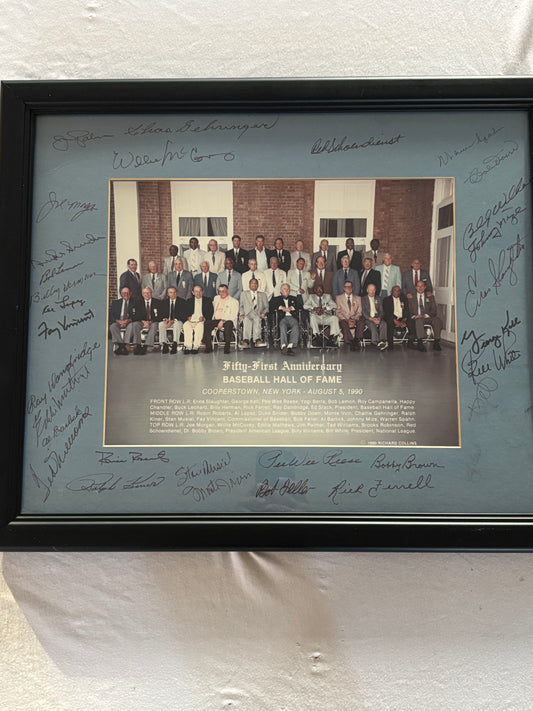 1990 Hall of Fame Ceremony Photo w/ 30+ Signatures