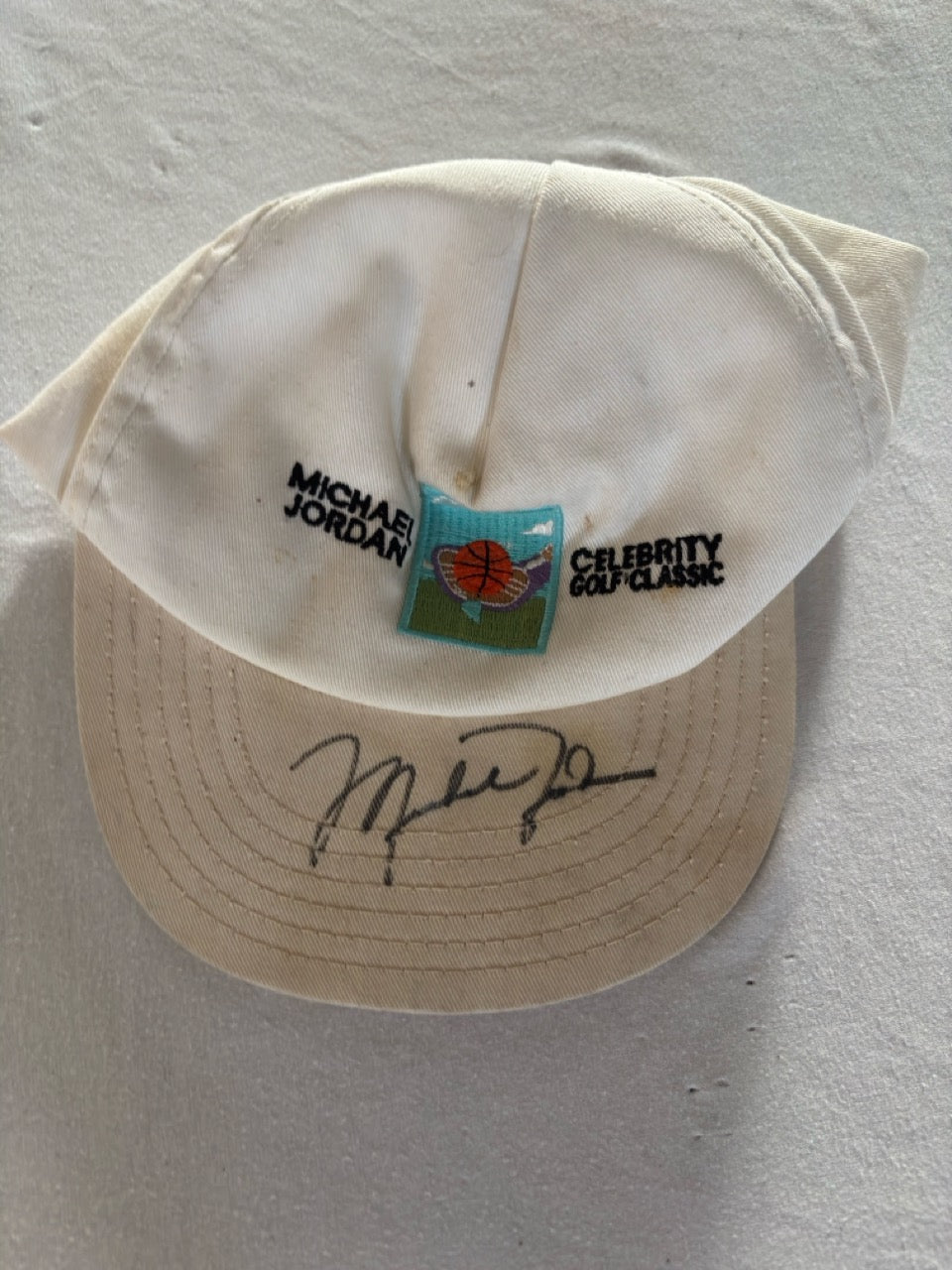 Michael Jordan Autographed Celebrity Golf Classic Hat, Mini Golf Bag, and Name Badge