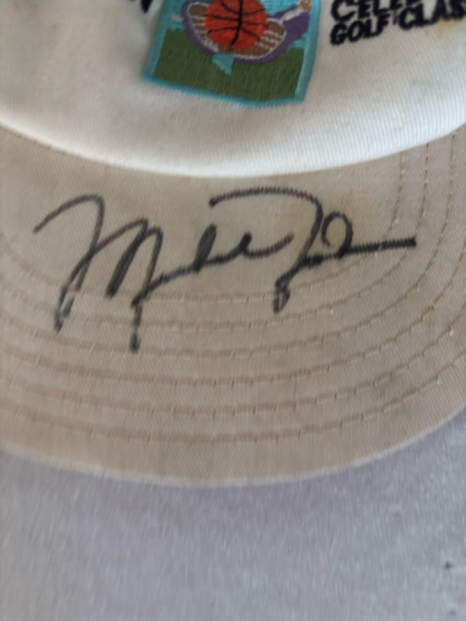 Michael Jordan Autographed Celebrity Golf Classic Hat, Mini Golf Bag, and Name Badge