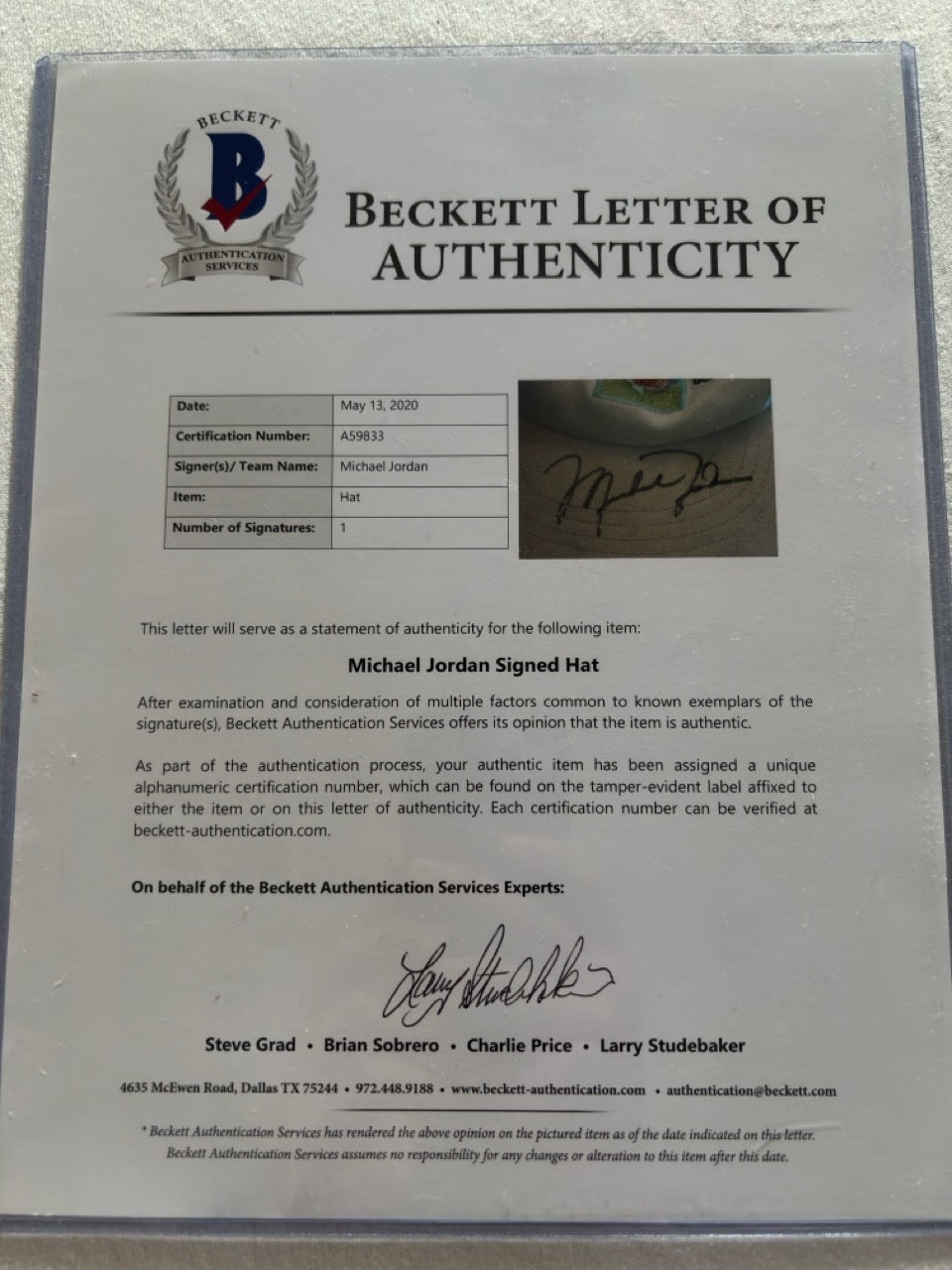 Michael Jordan Autographed Celebrity Golf Classic Hat, Mini Golf Bag, and Name Badge
