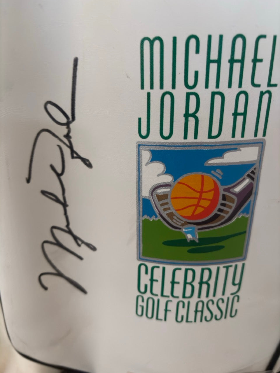 Michael Jordan Autographed Celebrity Golf Classic Hat, Mini Golf Bag, and Name Badge