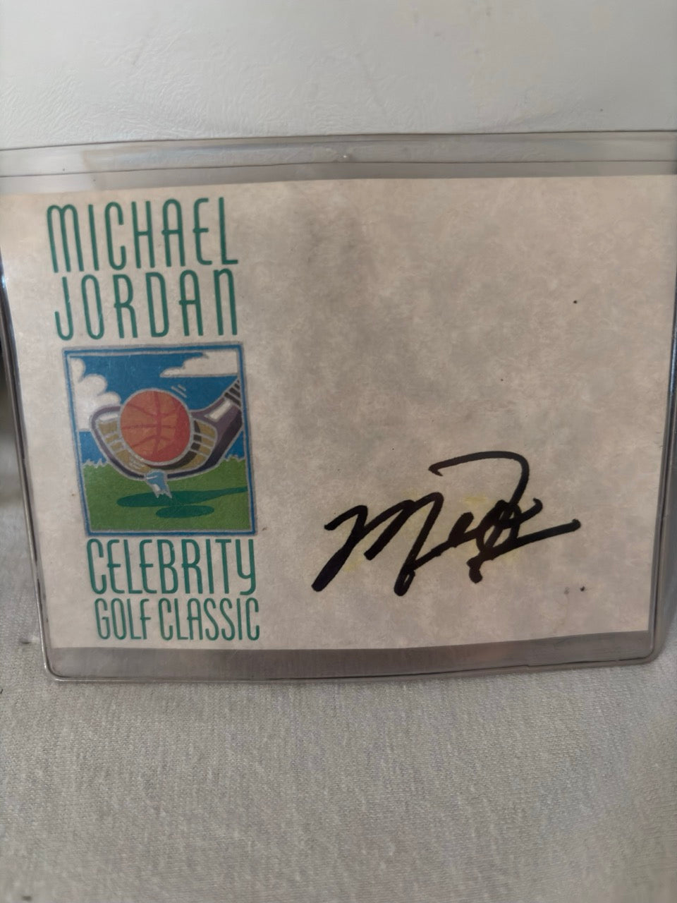 Michael Jordan Autographed Celebrity Golf Classic Hat, Mini Golf Bag, and Name Badge