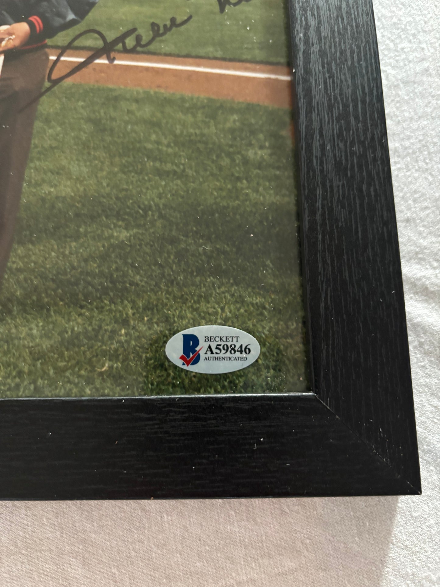 Barry Bonds, Willie Mays, Willie McCovey Autograph Photo w/ Beckett LOA