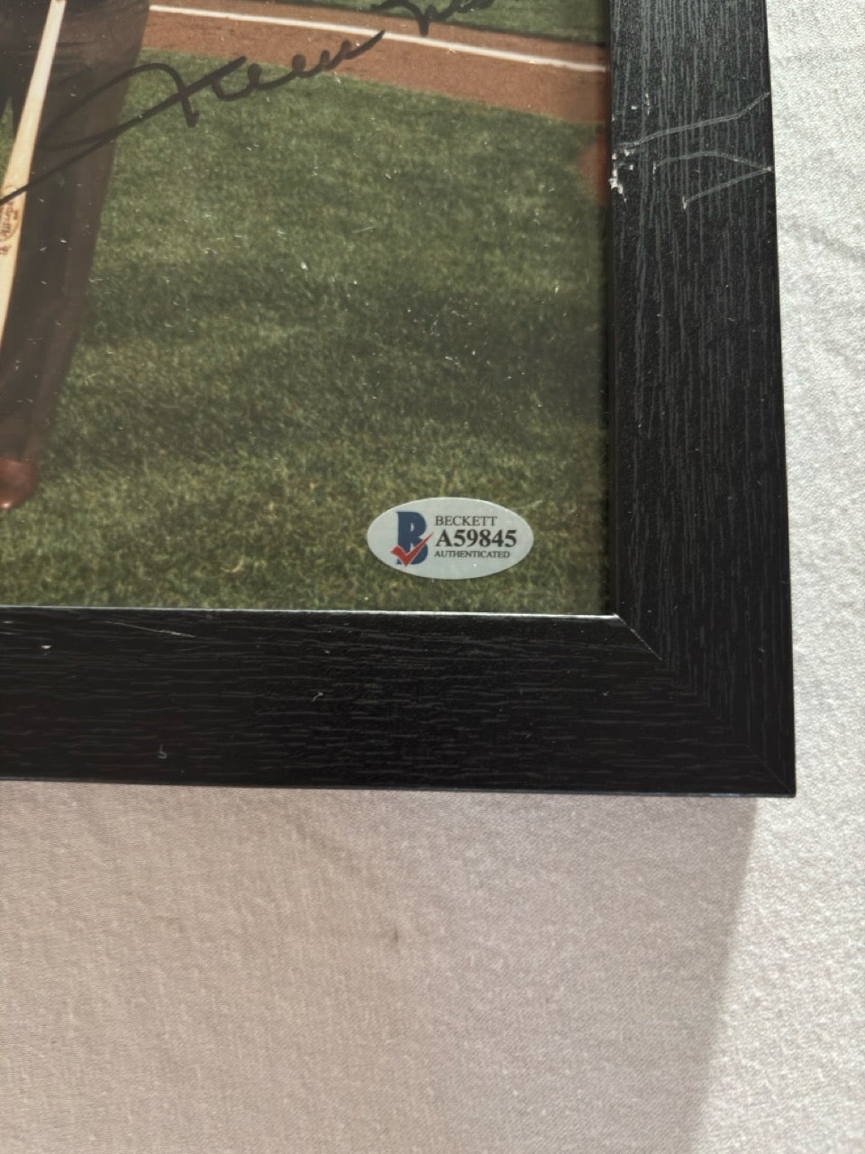 Barry Bonds, Willie Mays, Willie McCovey Autograph Photo w/ Beckett LOA