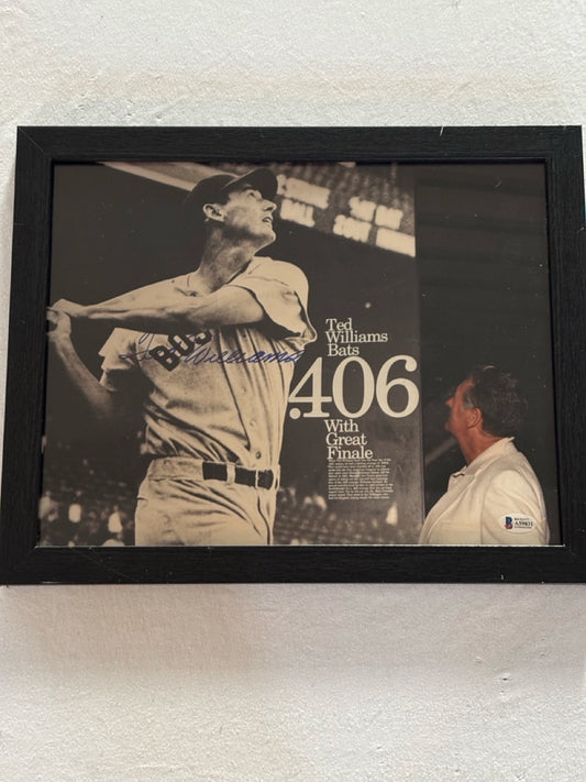 Ted Williams Autograph Photo w/ Beckett LOA