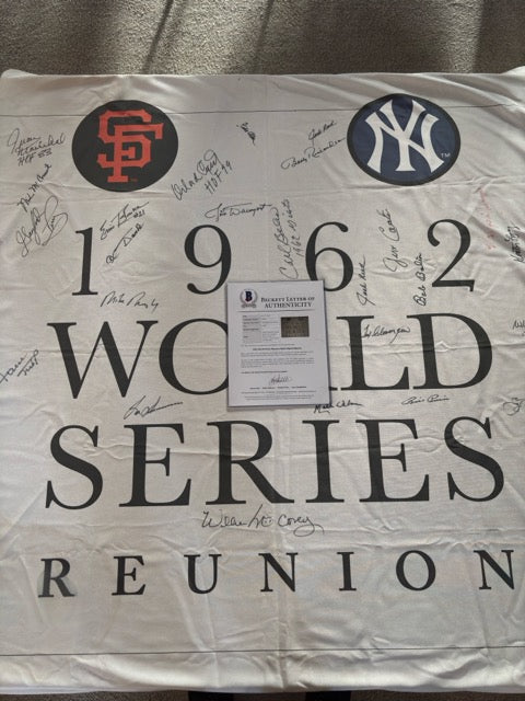 1962 World Series Reunion Autograph Banner w/ Beckett LOA