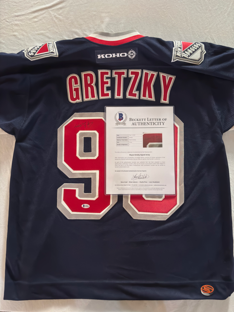 Wayne Gretzky Autographed Rangers Jersey w/ Beckett LOA