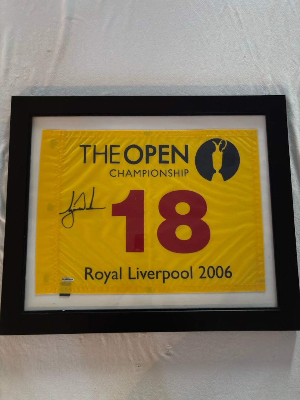 Tiger Woods 2006 The Open Championship Autograph 18th Flag