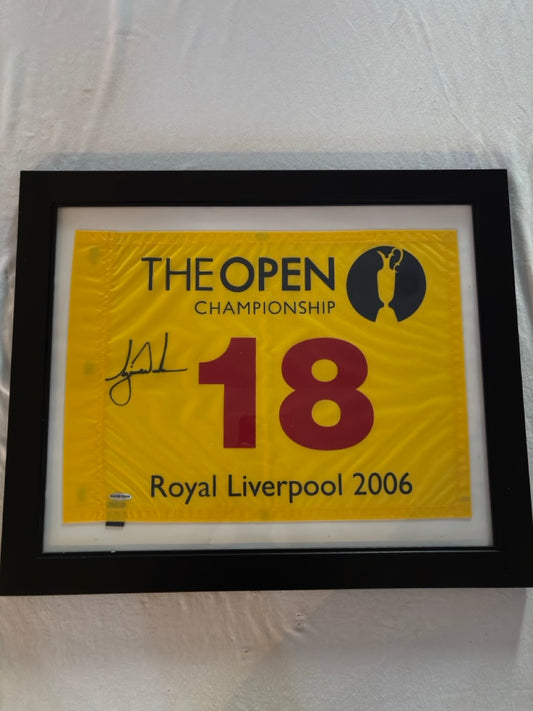 Tiger Woods 2006 The Open Championship Autograph 18th Flag