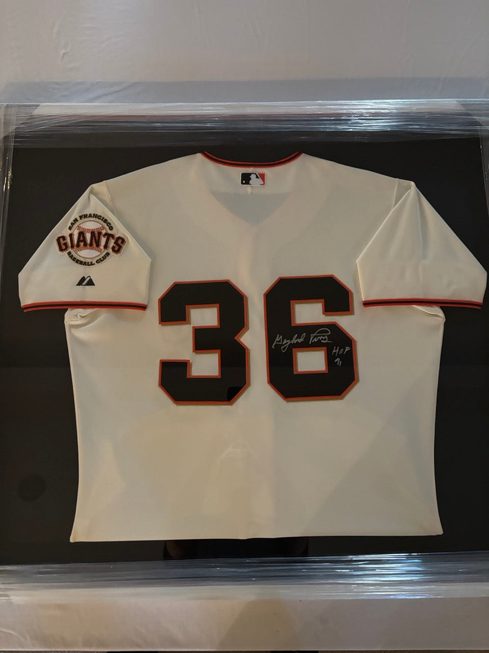 Gaylord Perry Autograph Framed Giants Jersey