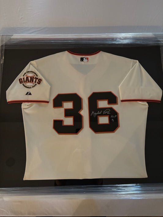 Gaylord Perry Autograph Framed Giants Jersey