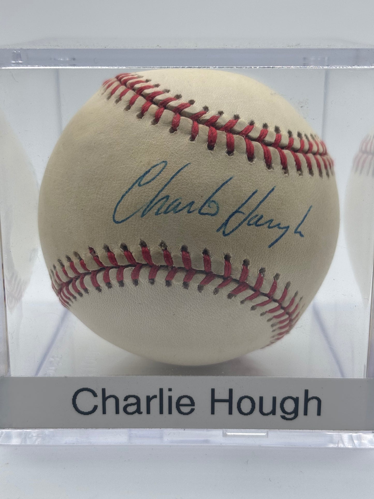 Charlie Hough Autograph Baseball
